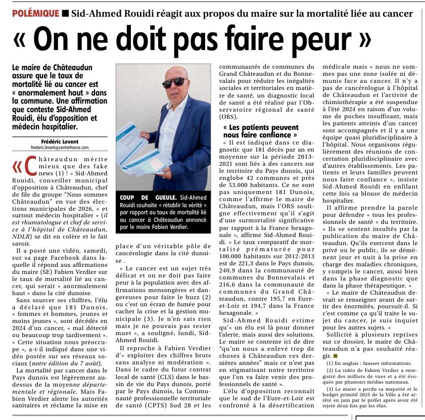 Mise au point importante sur la santé à Châteaudun